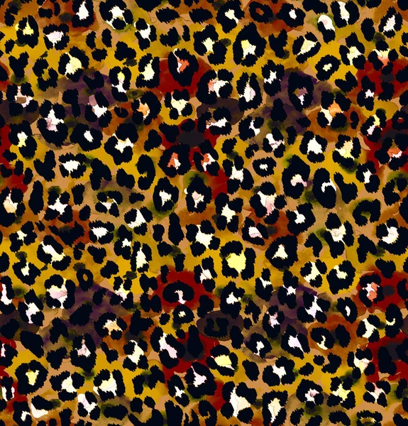 Seamless Faux Leopard Skin Pattern Black Spots — Stock Photo, Image