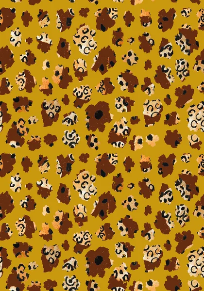 Dibujado Mano Patrón Brillante Colorido Sin Costuras Con Manchas Leopardo — Foto de Stock