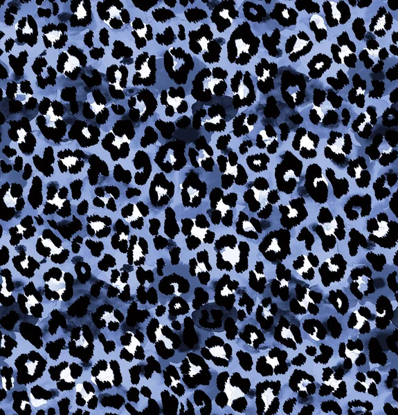 Sömlös Fuktig Leopard Hud Mönster Med Svarta Fläckar — Stockfoto
