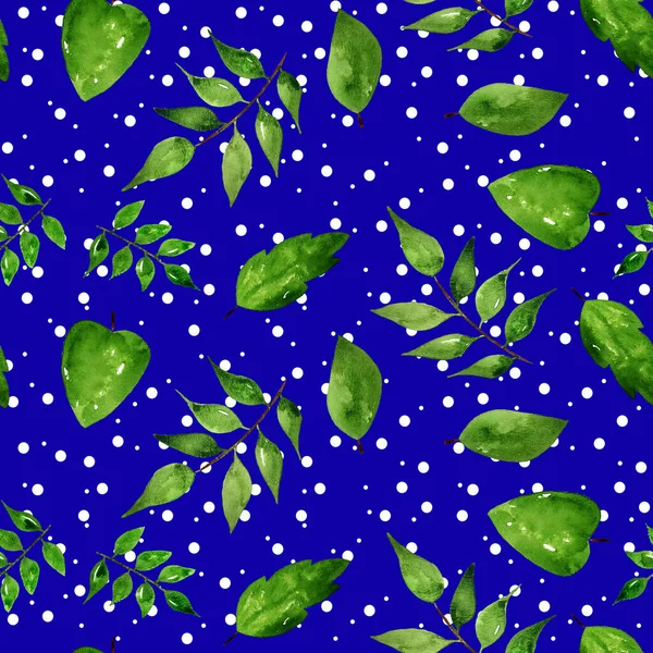 Нарисованный Вручную Бесцветный Яркий Узор Листьями Пунктирном Фоне — стоковое фото