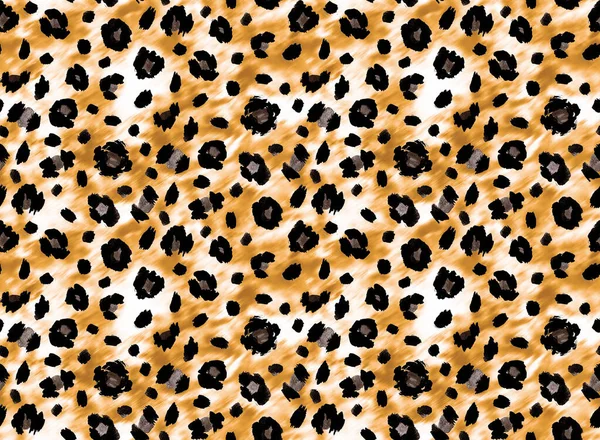 Patrón Piel Leopardo Sintética Sin Costuras Con Manchas Negras Marrones —  Fotos de Stock