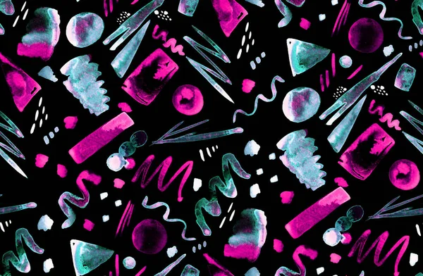 Abstract Naadloos Kleurrijk Helder Patroon Met Verschillende Vormen — Stockfoto