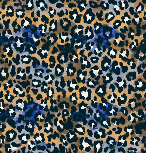 Handritade Sömlösa Färgglada Ljusa Mönster Med Leopardfläckar — Stockfoto