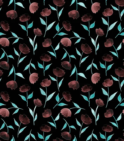Nahtlose Bunte Helle Muster Mit Schönen Blumen — Stockfoto