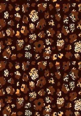 Leopar benekli, renksiz, parlak desenli el çizimi.