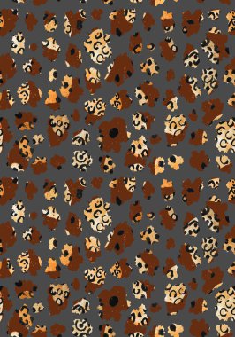 Leopar benekli, renksiz, parlak desenli el çizimi.