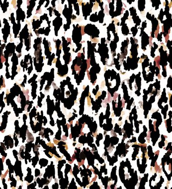 Kusursuz siyah benekli sahte leopar derisi deseni