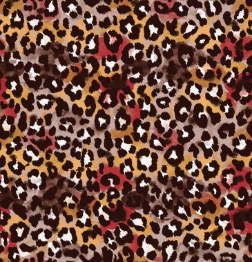 Leopar benekli, renksiz, parlak desenli el çizimi.