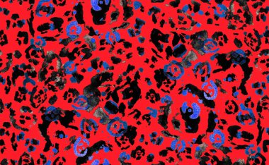 Kusursuz El Çizimi Soyut Renkli Leopar Çita Cilt Vektörü Kravat Gradyan Arkaplanı