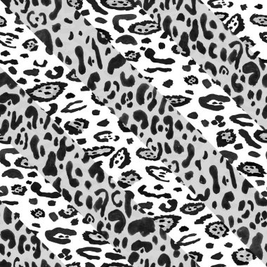 Çapraz çizgilerde leopar desenleri olan renksiz parlak desenler çizdim. 