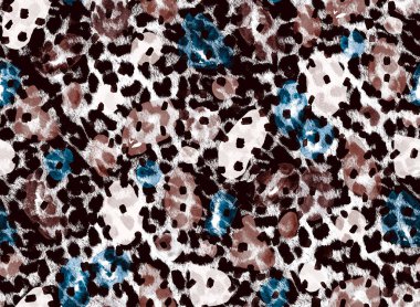 Leopar benekli, renksiz, parlak desenli el çizimi.