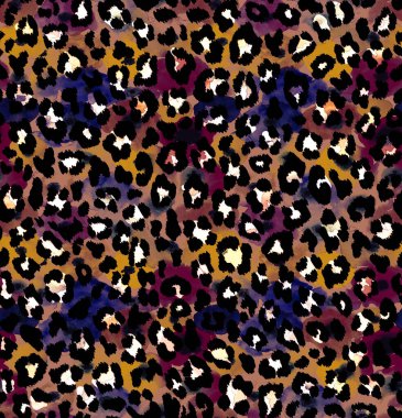 Leopar benekli, renksiz, parlak desenli el çizimi.