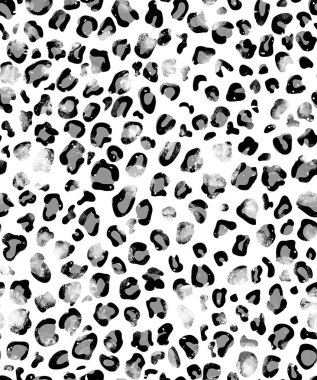 Leopar benekli, renksiz, parlak desenli el çizimi.