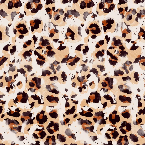 Hand Drawn Seamless Colorful Bright Pattern Leopard Spots — Stock Photo, Image