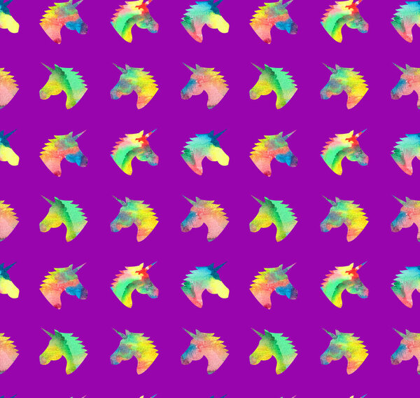 seamless colorful bright pattern with beautiful unicorns 