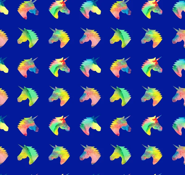 Seamless Colorful Bright Pattern Beautiful Unicorns — Stock Photo, Image