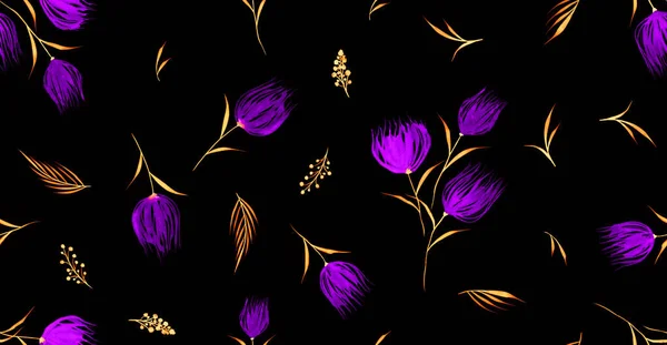 Ручний Живопис Абстрактний Акварельний Пастельний Тюльпан Квіти Квітковий Безшовний Візерунок — стокове фото