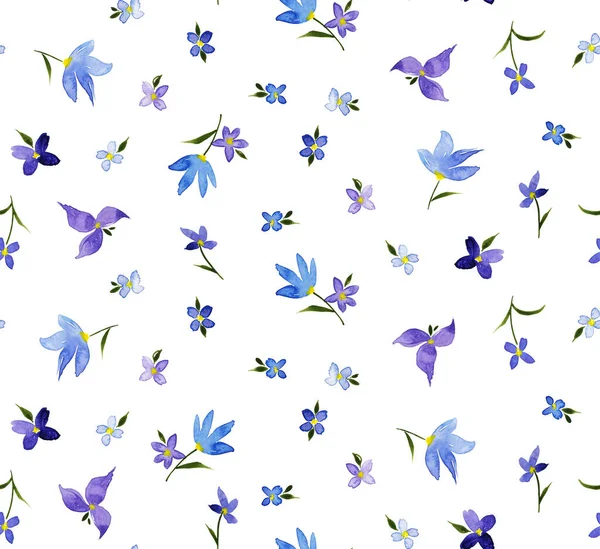 Hand Drawn Seamless Colorful Bright Pattern Flowers — Stock Photo, Image