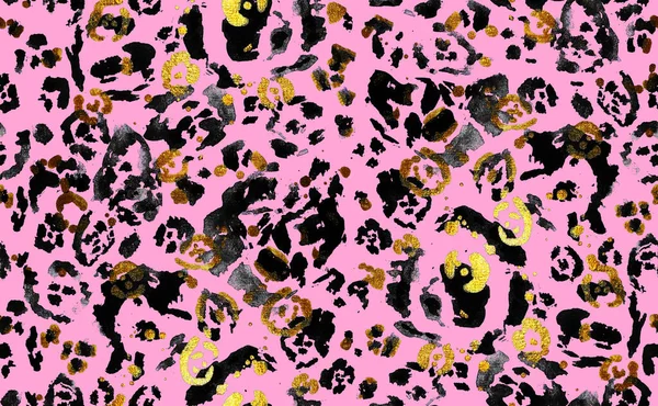 물없는 그려진 수채화 Cheetah Skin Vector Pattern Tie Dye Gradient — 스톡 사진