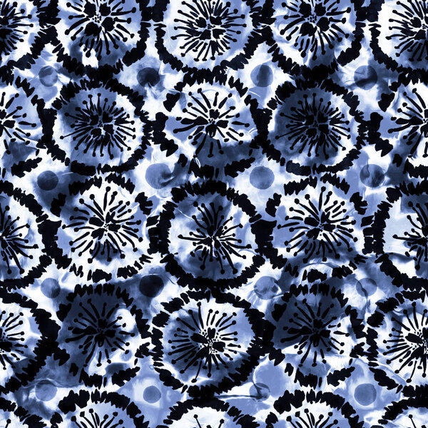 hand drawn seamless colorful bright pattern with colorful ethnic dots