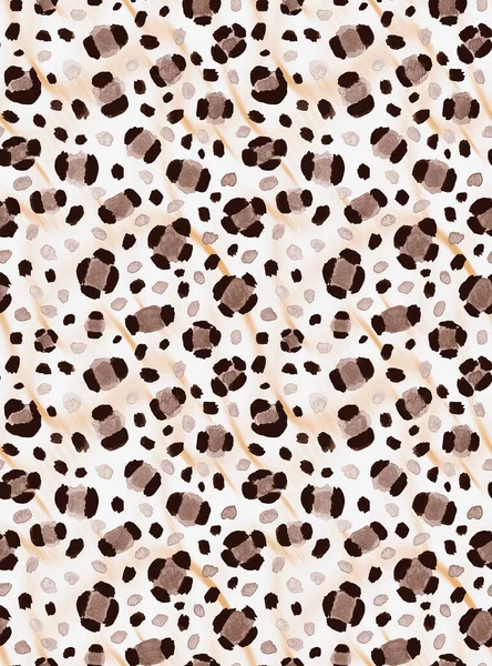 Patrón Piel Leopardo Sintética Sin Costuras Con Manchas Negras —  Fotos de Stock