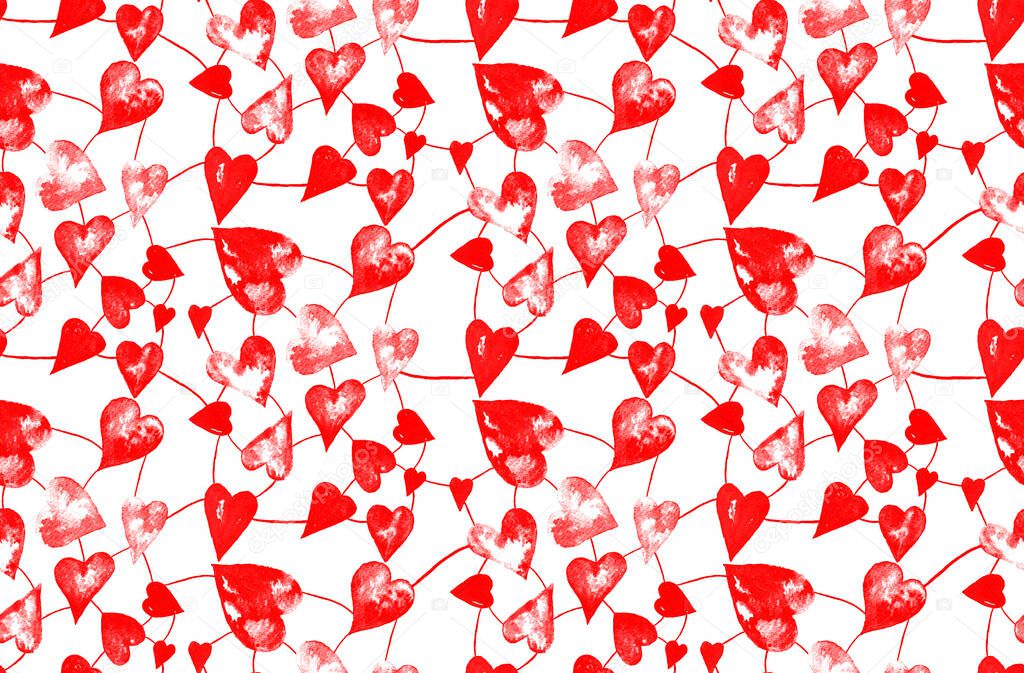 seamless colorful bright pattern with hearts
