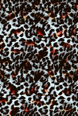 Leopar benekli, renksiz, parlak desenli el çizimi.