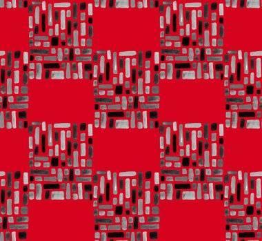 Elleri, bulanık suluboya geometrik şekillerle renksiz parlak desenler çizmiş.