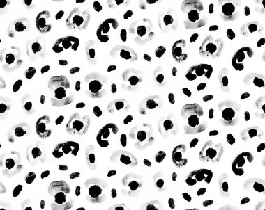 Leopar benekli, renksiz, parlak desenli el çizimi.