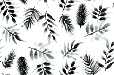 Yapraklarla renksiz, parlak desenler çizilmiş. 