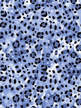 Leopar benekli, renksiz, parlak desenli el çizimi. 