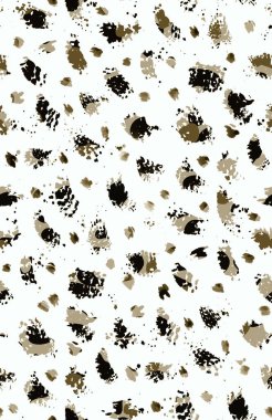 Leopar benekli, renksiz, parlak desenli el çizimi.