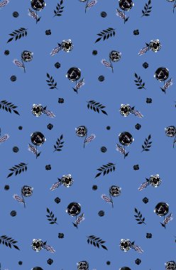 Renkli güllerle renksiz parlak desenler