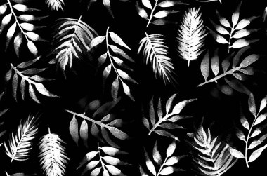 Yapraklarla renksiz, parlak desenler çizilmiş. 