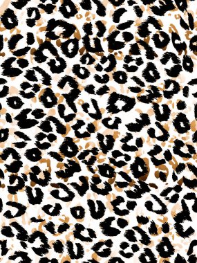 Leopar benekli, renksiz, parlak desenli el çizimi.