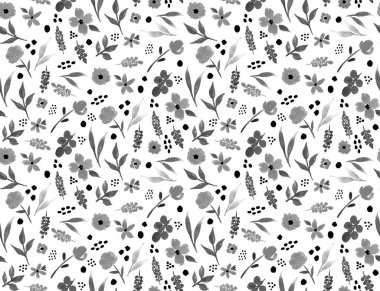 Yaz çiçekleriyle renksiz, parlak bir arka plan çizilmiş.