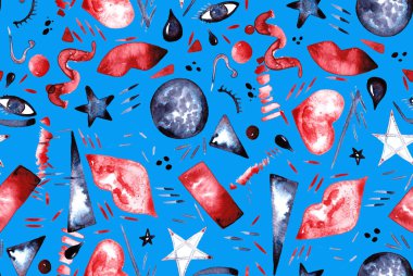 Soyut, renksiz, farklı şekillere sahip parlak desen.  