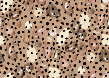 El çizimi pürüzsüz renkli parlak leopar deseni 