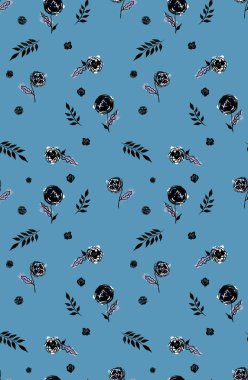 Renkli güllerle renksiz parlak desenler