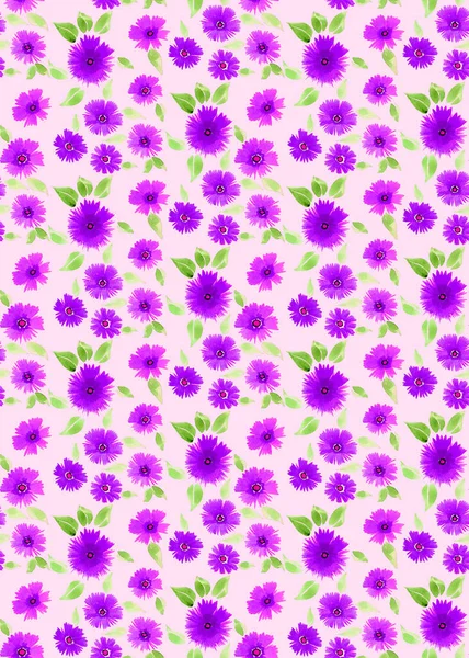 Handgezeichnete Nahtlose Bunte Helle Muster Mit Bunten Blumen — Stockfoto