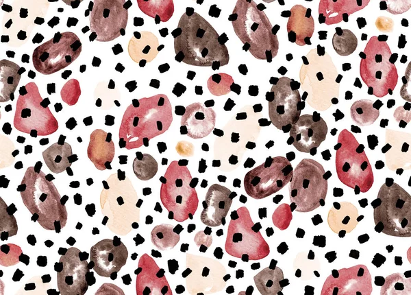 Handritade Sömlösa Färgglada Ljusa Leopard Mönster — Stockfoto