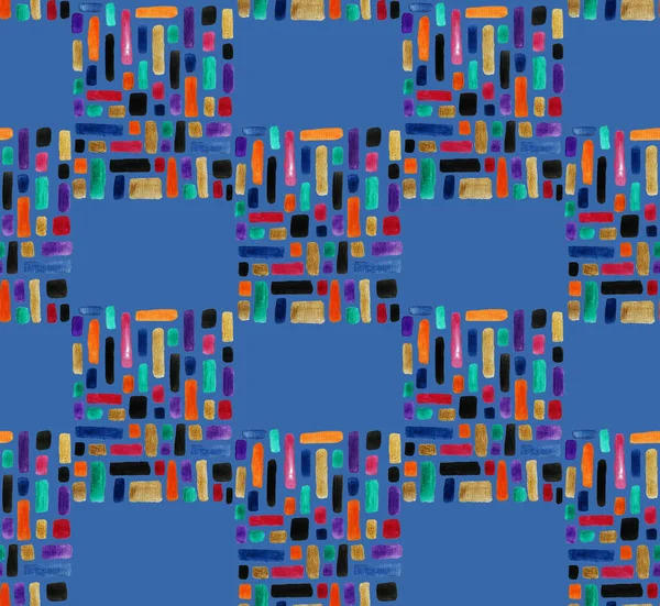 Dibujado Mano Patrón Brillante Colorido Sin Costuras Con Formas Geométricas —  Fotos de Stock