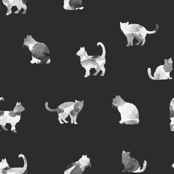 Hladké Barevné Jasný Vzor Kočkami — Stock fotografie
