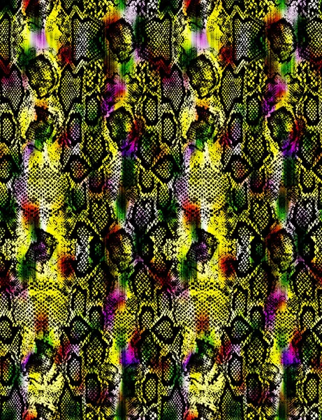 Seamless Colorful Bright Tie Dye Snake Pattern — Stock Photo, Image