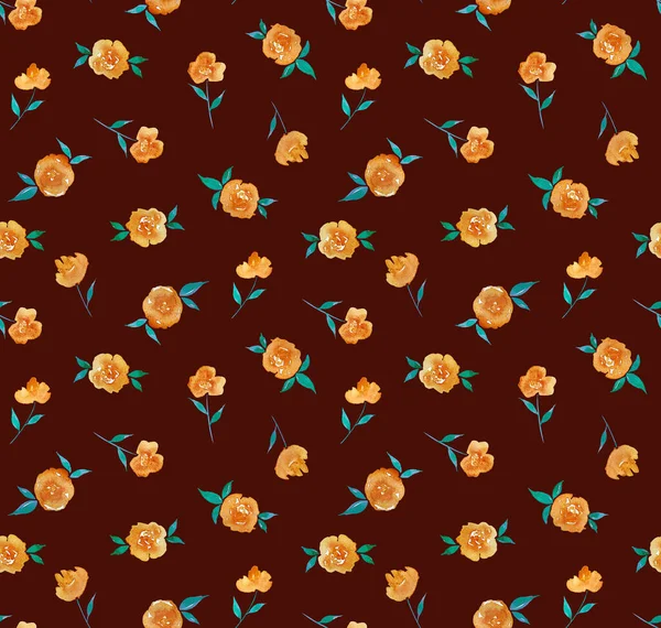Acuarela Sin Costura Dibujado Mano Patrón Brillante Colorido Con Flores —  Fotos de Stock