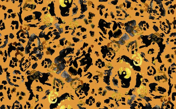 Acuarela Abstracta Dibujada Mano Sin Costura Leopardo Cheetah Patrón Vectores —  Fotos de Stock