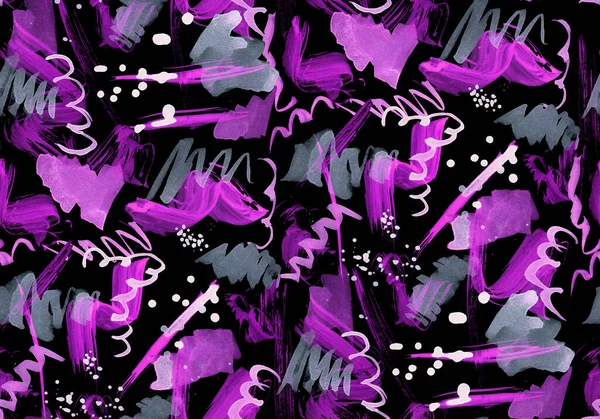 Abstract Naadloos Kleurrijk Helder Patroon Met Penselen — Stockfoto