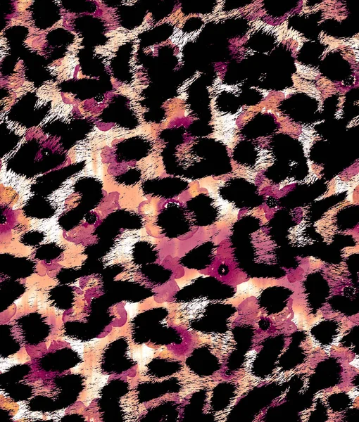 Dibujado Mano Patrón Brillante Colorido Sin Costuras Con Manchas Leopardo —  Fotos de Stock