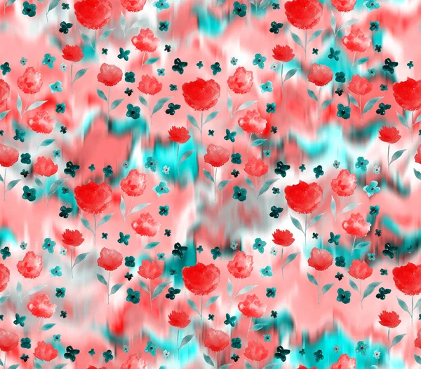 Abstract Seamless Colorful Bright Tie Dye Pattern Flowers — Stock Photo, Image