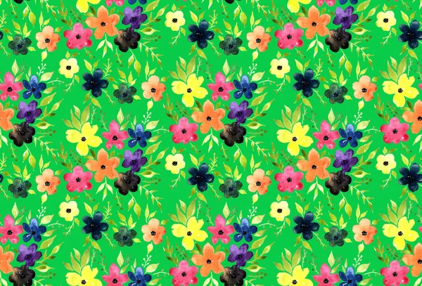 Dibujado Mano Con Brillante Patrón Flores Coloridas — Foto de Stock